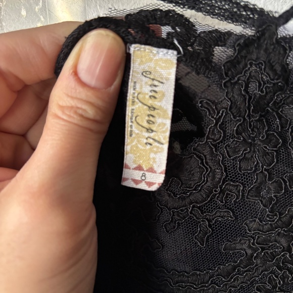 NWOT Free People Tough Love Goth Fit & Flare Dress in Black and Burgundy - Picture 12 of 14